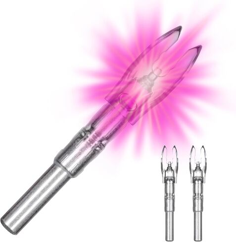 Nockturnal Fit Lighted Archery Nocks 3-Pack، عمر البطارية 20+ ساعة، خيارات القوية وغير القوية، تناسب سهام X وH وS وGT بنية شفافة من البولي كربونات مغلفة بإضاءة LED فائقة السطوع in Kuwait
