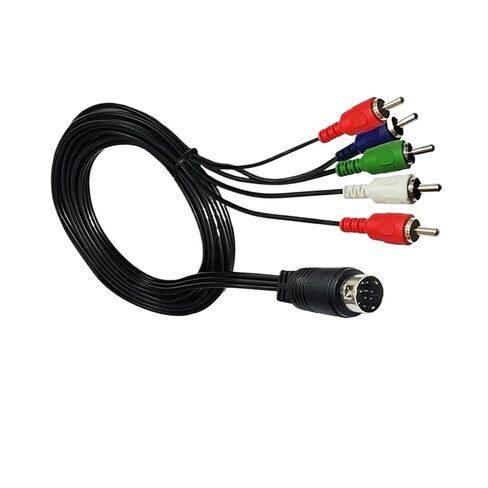 1.8 متر S-Video10Pin DIN إلى 5RCA سلك فيديو 5AV، يستخدم لأجهزة استقبال التلفزيون، وأجهزة التلفزيون، والشاشات، وأجهزة العرض in Kuwait