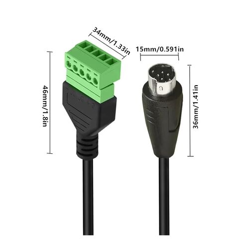 S-Video 8P ذكر إلى 5 دبوس مسمار بولت أنثى مع محطات درع قابلة للتوصيل TY>pe محول موصل محول الحبل in Kuwait