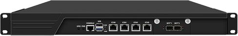 جهاز جدار حماية 1U مزود بمصدر طاقة احتياطي، OPNsense، VPN، I3 N300، RJ54، 4 x 2.5GbE LAN، 2 x SFP+ 10 GbE، GPIO، طاقة مزدوجة، 16 جيجا رام، 128 جيجا SSD in Kuwait