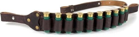 HERTE 12 Gauge Shotgun Shell Holder Bandolier Leather Gun Sling with Adjustable Shoulder Strap Shells for 12GA in Saudi Arabia