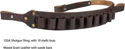 HERTE 12 Gauge Shotgun Shell Holder Bandolier Leather Gun Sling with Adjustable Shoulder Strap Shells for 12GA in Saudi Arabia