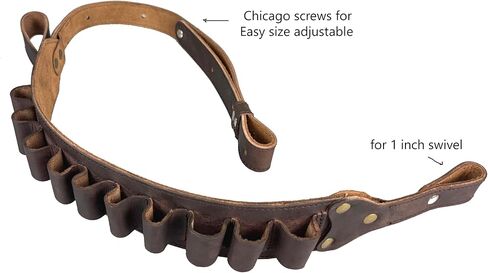 HERTE 12 Gauge Shotgun Shell Holder Bandolier Leather Gun Sling with Adjustable Shoulder Strap Shells for 12GA in Saudi Arabia