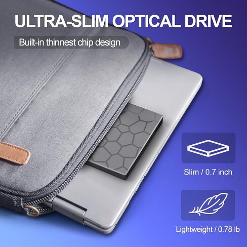 BPAKDU External CD/DVD Drive for Laptop, DVD Player for Laptop, 8 in 1 USB 3.0 Ultra-Slim Portable, CD Burner External Disk Drive Optical Compatible with Desktop Mac,Windows 11/10/8/7 Linux in Kuwait