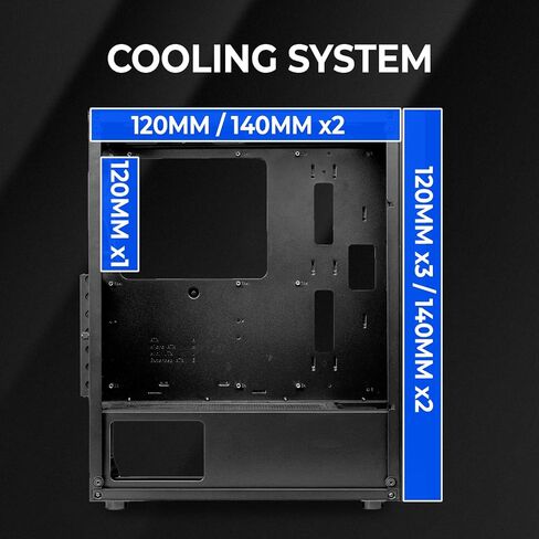 RAIDMAX X921 Mesh Airflow ATX Mid Tower Gaming PC Case, 6X 120mm Static RGB Color Fans Pre-Installed, Tempered Glass Side Panel, High Airflow Design, Supports 320mm GPU & 240mm Radiator (Bundle) in Kuwait
