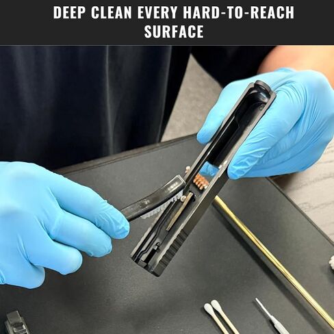 Universal Handgun Cleaning kit .22,.357,.38,9mm,.45 Caliber Pistol Cleaning Kit Bronze Brush and Brass Jag Adapter in Kuwait