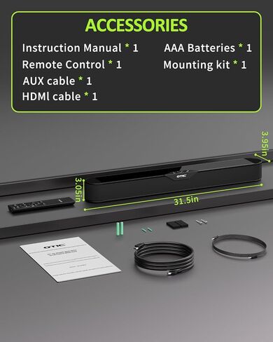OTIC Sound Bar for Smart TV, 2.0ch Dolby Atmos, Speaker for Home Theater in Kuwait