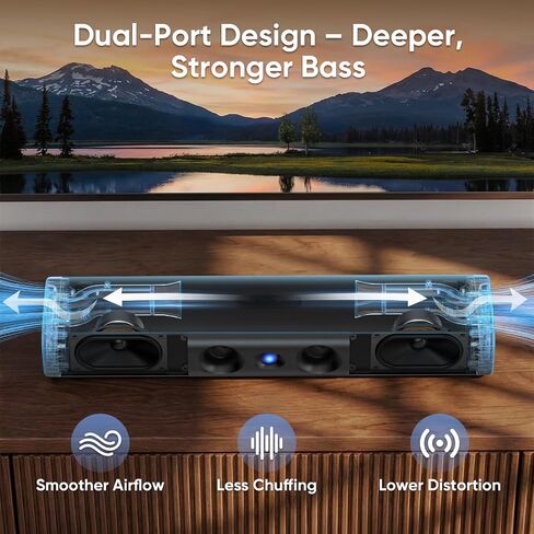 Saiyin Sound Bar with Enhanced Bass, Dual Larger Woofer & Dual Bass Ports in Kuwait