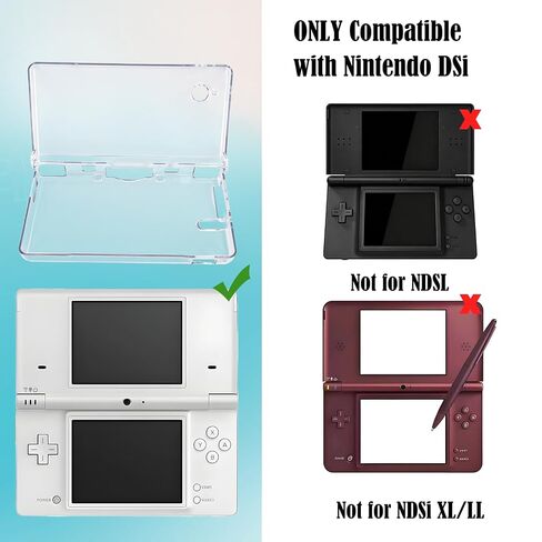 مجموعة ملحقات JDGPOKOO 4 في 1 لجهاز Nintendo DSi، وغطاء حماية شفاف لجهاز NDSi، مجموعتين من واقيات الشاشة وكابل شحن متوافق مع NDSi فقط in Kuwait