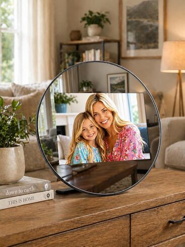 Frameo Digital Picture Frame WiFi Calendar 10.1" Mirror 3-in-1 Touchscreen Photo Frame, Auto-Synced Calendar, Share Photos & Videos via App, 32GB Wall/Tabletop for Parents Grandparents Home Gifts in Kuwait