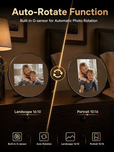 Frameo Digital Picture Frame WiFi Calendar 10.1" Mirror 3-in-1 Touchscreen Photo Frame, Auto-Synced Calendar, Share Photos & Videos via App, 32GB Wall/Tabletop for Parents Grandparents Home Gifts in Kuwait