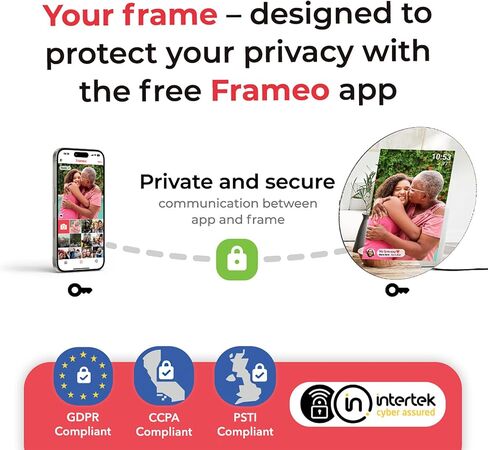 Frameo Digital Picture Frame WiFi Calendar 10.1" Mirror 3-in-1 Touchscreen Photo Frame, Auto-Synced Calendar, Share Photos & Videos via App, 32GB Wall/Tabletop for Parents Grandparents Home Gifts in Kuwait