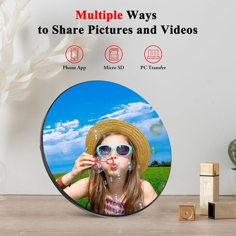 Frameo Digital Picture Frame WiFi Calendar 10.1" Mirror 3-in-1 Touchscreen Photo Frame, Auto-Synced Calendar, Share Photos & Videos via App, 32GB Wall/Tabletop for Parents Grandparents Home Gifts in Kuwait