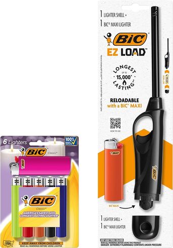 ولاعات تحميل BIC EZ، قابلة لإعادة التعبئة وتدوم طويلاً، قد تختلف الألوان in Kuwait