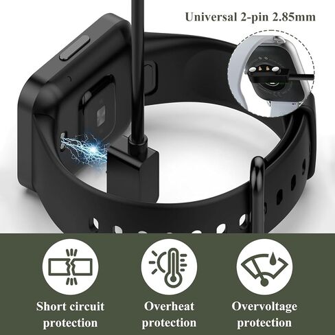 2-Pack Magnetic Smartwatch Charger for BIGGERFIVE Brave 2 BW01 BW02, Replacement USB Power Cord for Kids Fitness Tracker, 2-Pin Magnetic Suction Charging Cable Accessory, 2ft/60cm (NOT for Vigor 2L) in Saudi Arabia