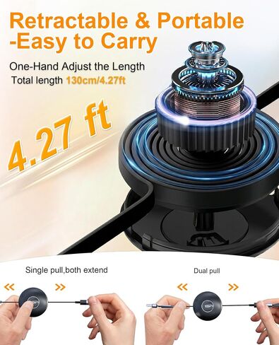 3 in 2 Retractable USB C Cable for Apple Watch Charger - 100W USB C and iWatch Charger with Data Sync, Portable Travel Cable for iWatch Ultra 2/SE2/Series 11-1, iPhone 17/16/15, iPad, AirPods, MacBook in Saudi Arabia