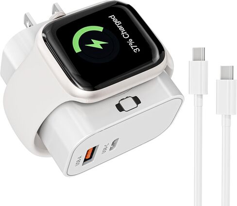 Charging Block for Apple Watch Charger,3 in 1 23W USB C Charging Block Build in Wireless iWatch Charger with 6FT USBC Cable Travel Wall Adapter Compatible with iWatch 11/Ultra/SE/10,iPhone 17/16,iPad in Kuwait