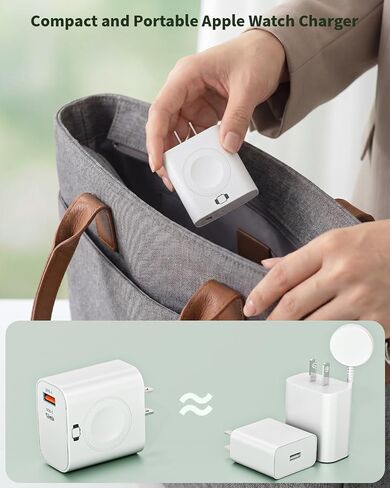 Charging Block for Apple Watch Charger,3 in 1 23W USB C Charging Block Build in Wireless iWatch Charger with 6FT USBC Cable Travel Wall Adapter Compatible with iWatch 11/Ultra/SE/10,iPhone 17/16,iPad in Kuwait