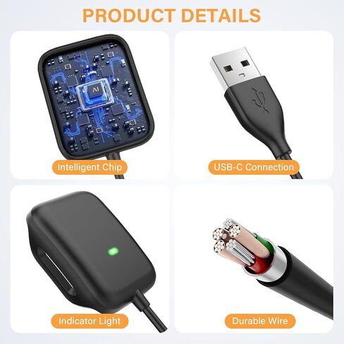 Charger Compatible with Whoop 5.0/MG, 3.3Ft USB Portable Magnetic Charging Cable Cord Accessories for Whoop 5.0/MG Smartwatch, Not Compatible with WHOOP4.0 (NEW) in Kuwait
