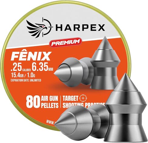 Harpex Fenix Premium .22 Caliber | .25 Caliber Airgun Pellets – Lightweight Precision Lead – High Accuracy for Target Shooting & Small Game – Consistent Performance in Kuwait
