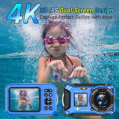 4K Underwater Camera 64MP 33FT Waterproof Camera with 32GB Card in Kuwait