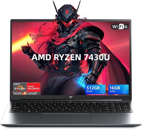 كمبيوتر محمول خفيف للألعاب، ΑΜD Ryzen 7430U (يصل إلى 4.3 جيجا هرتز)، ذاكرة الوصول العشوائي 16 جيجابايت، 512 جيجابايت SSD in Kuwait