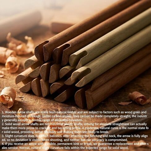 SHARROW Wooden Arrow Shafts 31 Inch 8mm, Straight Wooden Shafts for Archery, 12/24 Pack DIY Arrow Making Shafts Compatible with Recurve Bow, Longbow & Target Arrow Use in Kuwait