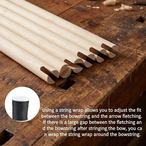 SHARROW Wooden Arrow Shafts 31 Inch 8mm, Straight Wooden Shafts for Archery, 12/24 Pack DIY Arrow Making Shafts Compatible with Recurve Bow, Longbow & Target Arrow Use in Kuwait