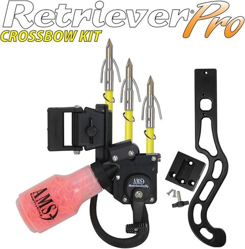 مجموعة AMS BOWFISHING Crossbow Carp Kit: Retriever Pro 610R-12، M109 Sleek X Mount، 3 مسامير الفوضى AX5803، اليد اليمنى (610-XKIT-RH) in Kuwait
