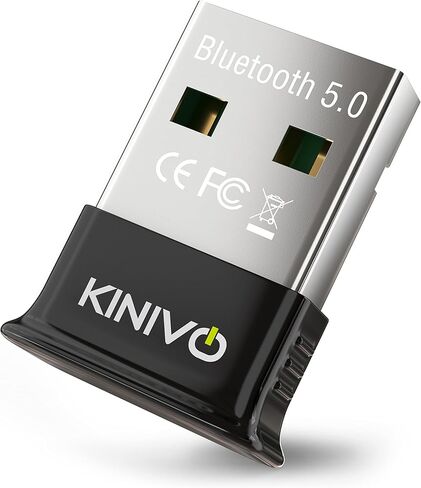محول بلوتوث USB من كينيفو للكمبيوتر الشخصي (BT5.0، توصيل وتشغيل جهاز استقبال دونجل لاسلكي لأوبونتو، ويندوز 11/10/8.1) - يعمل مع أجهزة الكمبيوتر المحمولة، وسماعات الرأس، ومكبرات الصوت، والماوس، ولوحة المفاتيح، والطابعات، وأجهزة التحكم في الألعاب in Kuwait