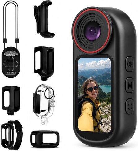 4K Mini Body Camera with 1.5" Screen, WiFi Magnetic Wearable POV in Kuwait