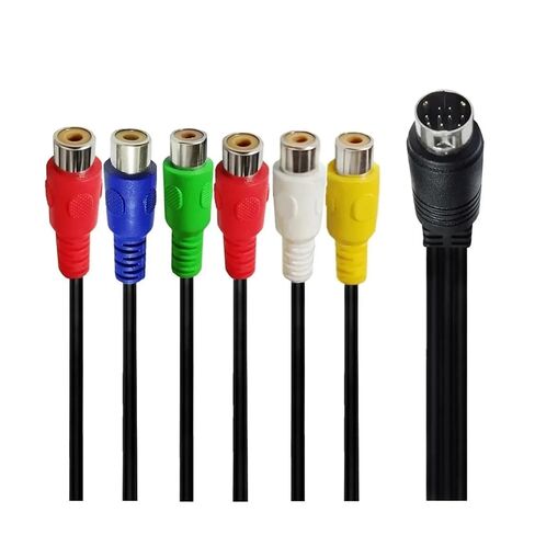 10 دبابيس وسلك DIN فيديو S-Video 10Pin ذكر إلى 6RCA أنثى - مكون RGB ومركب 30 سم in Kuwait