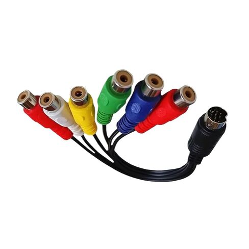 10 دبابيس وسلك DIN فيديو S-Video 10Pin ذكر إلى 6RCA أنثى - مكون RGB ومركب 30 سم in Kuwait