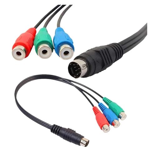 S-Video 7-Pin ذكر إلى 3-RCA أنثى RGB مكون محول سلك، 30 سم 7Pin مجموعة صندوق علوي متصل بفيديو التلفزيون in Kuwait