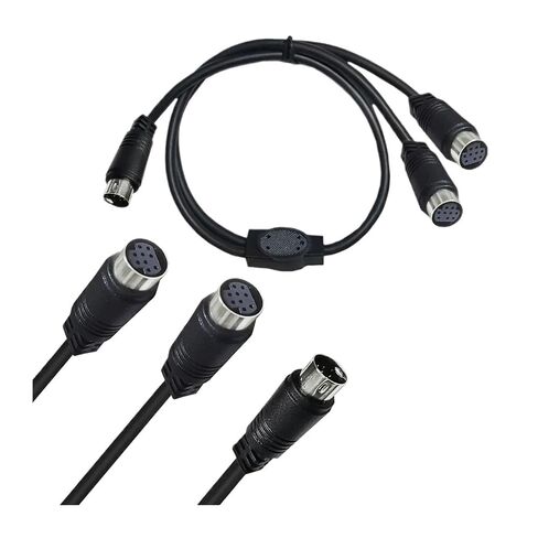 سلك محول M1ni DIN 9-Pin Splitter Y، سلك صوت/فيديو M1ni Din 9 Core، جهاز فك التشفير S-Video 0.5 متر in Kuwait