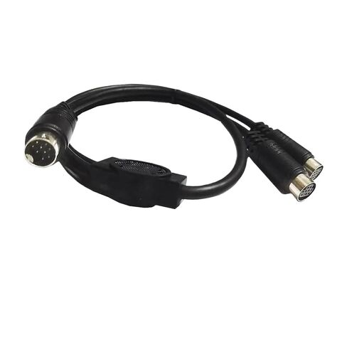 سلك محول M1ni DIN 9-Pin Splitter Y، سلك صوت/فيديو M1ni Din 9 Core، جهاز فك التشفير S-Video 0.5 متر in Kuwait