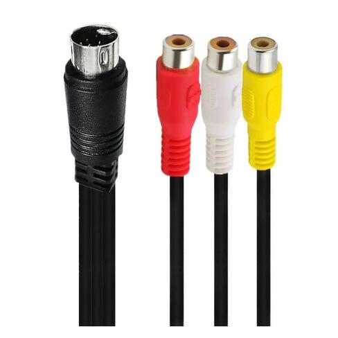 9PIN S-Video ذكر إلى 3RCA أنثى طرفية أحمر، سلك تلفزيون أصفر M1ni DIN9Pin إلى 3RC A Mother in Kuwait