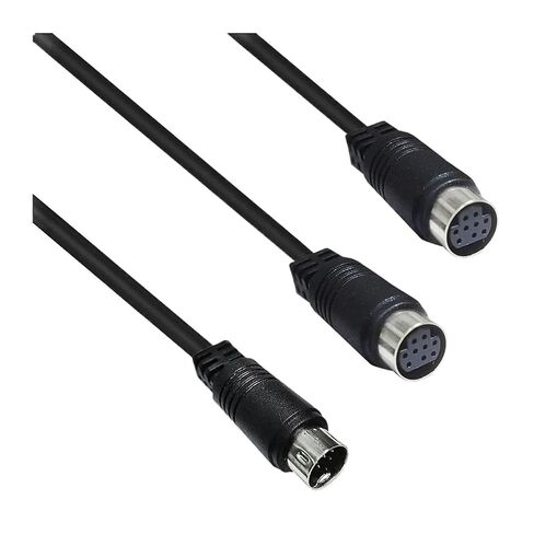 سلك محول M1ni DIN 9-Pin Splitter Y، سلك صوت/فيديو M1ni Din 9 Core، جهاز فك التشفير S-Video 0.5 متر in Kuwait