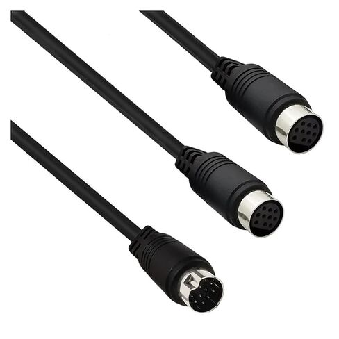 S-Video M1ni DIN 10Pin Y-Type ذكر إلى TY>pe 2 سلك إدخال محول أنثى لأجهزة التلفاز والشاشات وأجهزة العرض وأجهزة استقبال الفيديو، إلخ in Kuwait