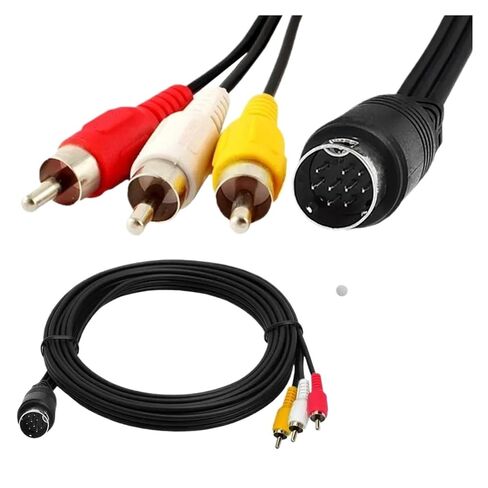 9 دبوس S-Video ذكر إلى 3 R/CA RGB TV HDTV سلك محول 1.8 متر سلك فيديو AV 9Pin للاتصال in Kuwait