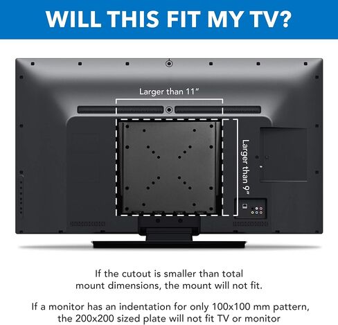 Mount-It! Low Profile Fixed TV Wall Mount – Ultra Slim Flush Design for 23–42 Inch Screens – Fits VESA 200x200 – Heavy-Duty Steel – 66 lb Capacity – 0.7 Inch Wall Clearance – Black in Kuwait