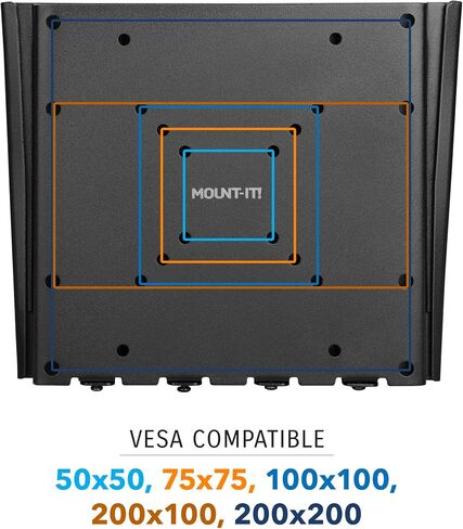 Mount-It! Low Profile Fixed TV Wall Mount – Ultra Slim Flush Design for 23–42 Inch Screens – Fits VESA 200x200 – Heavy-Duty Steel – 66 lb Capacity – 0.7 Inch Wall Clearance – Black in Kuwait