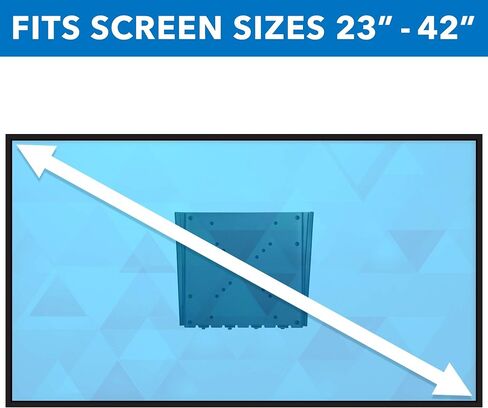 Mount-It! Low Profile Fixed TV Wall Mount – Ultra Slim Flush Design for 23–42 Inch Screens – Fits VESA 200x200 – Heavy-Duty Steel – 66 lb Capacity – 0.7 Inch Wall Clearance – Black in Kuwait
