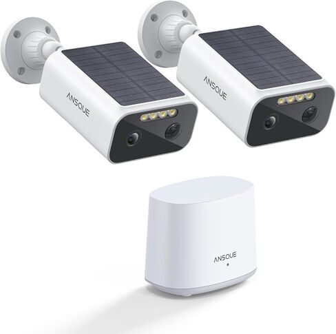 ANSQUE Solar Powered 365-Day Battery Life Security Cameras Wireless Outdoor in Kuwait