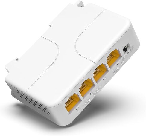 موسع VIMIN 4 منافذ PoE Gigabit خارجي، مكرر 1 في 3 خارج PoE مع 1000 ميجابت في الثانية، IEEE802.3af/at متوافق، IP66 مقاوم للماء، تمديد إضافي 100 متر (328 قدمًا)، 30 وات كحد أقصى، شبكة محلية ظاهرية، التوصيل والتشغيل in Kuwait