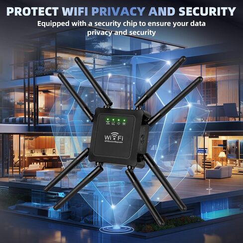 WiFi Repeater, 2026 Fastest WiFi Booster 1200Mbps Dual Band (5GHz/2.4GHz) WiFi Extenders Signal Booster for Home, 12880 Sq Ft Coverage, Easy Setup, Supports 105 Devices, 1-Tap Setup & Ethernet Port in Kuwait
