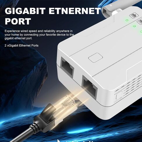 WiFi Extender Signal Booster,1200Mbps WiFi Repeater Dual Band 2.4GHz 5GHz,Wireless Amplifier with Ethernet Port, Mesh Compatible,15000 Sq.ft Whole Home Coverage for Home Villa Apartment (White) in Saudi Arabia