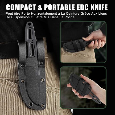 Omesio Small Tanto Fixed Blade Knife, 3.14" 5Cr13MoV Steel EDC Knife in Saudi Arabia