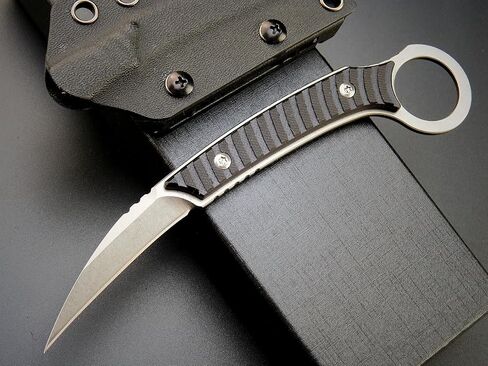 C1394 Fixed Blade Knife, AUS-8 Stonewashed Steel Blade G10 Handle EDC Tool Knife for Outdoor Survival Hiking Camping with Kydex Sheath(Silver) in Saudi Arabia