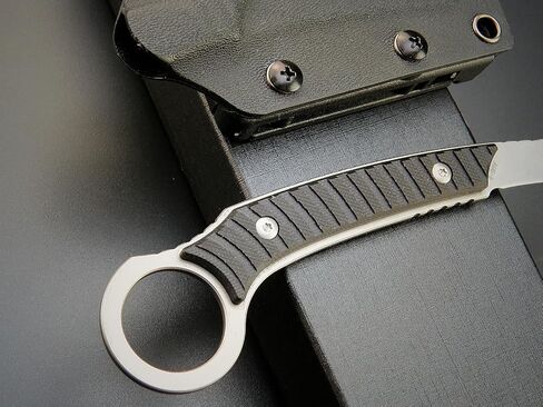 C1394 Fixed Blade Knife, AUS-8 Stonewashed Steel Blade G10 Handle EDC Tool Knife for Outdoor Survival Hiking Camping with Kydex Sheath(Silver) in Saudi Arabia